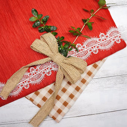 CT CRAFT LLC Burlap Fabric Wired Ribbon 3/4" x 20 Yards Natural Color for Christmas Home Wedding Decor Gift Wrapping Tree Topper Bow Wreath Bouquet DIY Crafts
