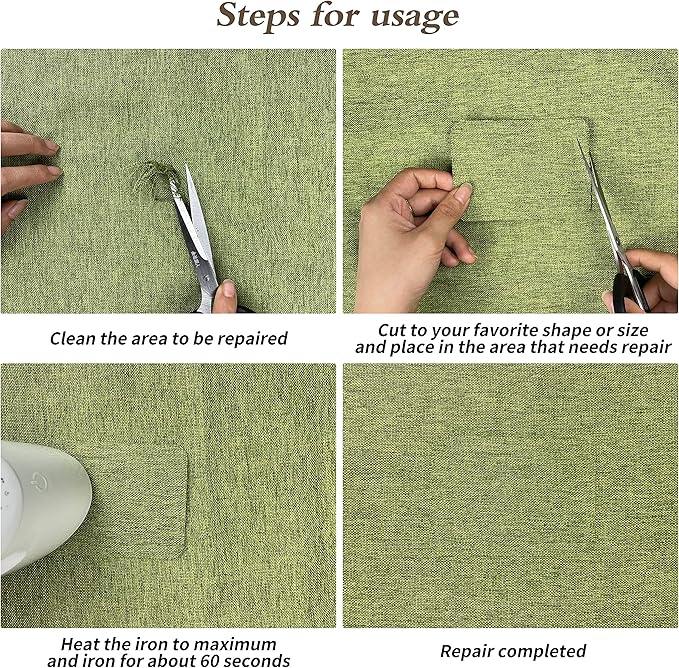 King Mountain Premium Linen Fabric Iron-on Repair Patch, Inside&Outside Fabric Repair Patch, 3"x60" with Backing Glue Linen Repair Decorative Patch kit (Linen-3"x60", Dark Grey)